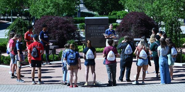 Student athletes and musicians who attended a college tour at UA.